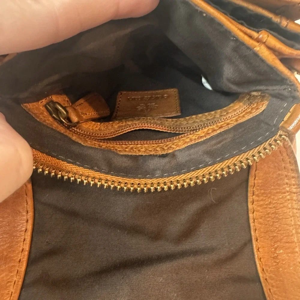 Oak & Tan Super Soft Brown Leather Crossbody Bag Small Phone Purse Wallet